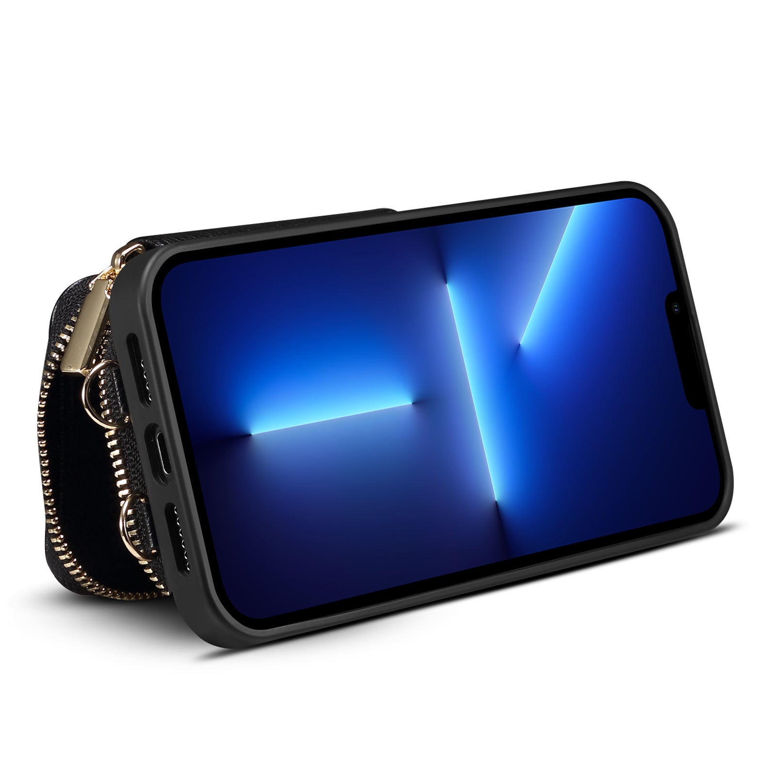 Pro iPhone 13 Pro Max držák na kartu Kryt na telefon Stojánek Peněženka z PU kůže TPU na telefon s popruhem Pro iPhone 13 Pro Max držák na kartu Kryt na telefon Stojánek Peněženka z PU kůže TPU na telefon s popruhem